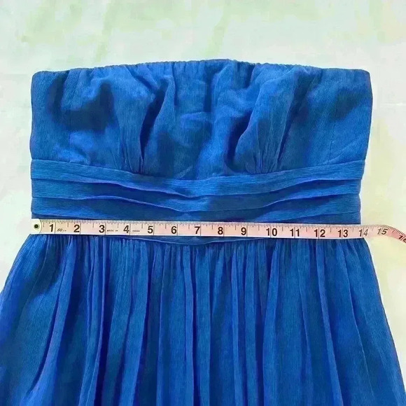J.‎ Crew Juliet Dress 100 percent Silk Royal Blue Strapless Vintage - Picture 8 of 15